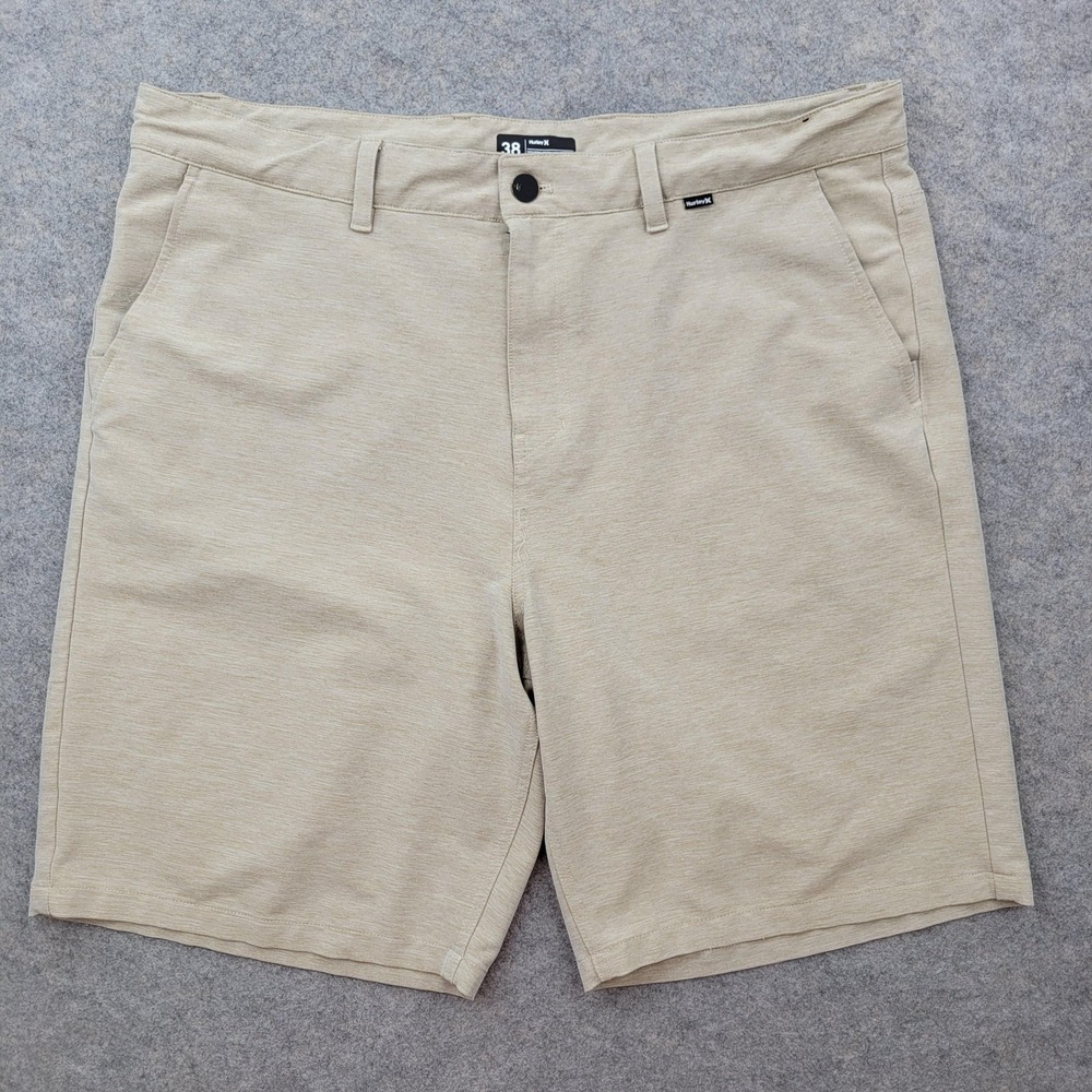 Hurley Shorts Mens 38 Beige H2O-Dri Stretch Chino Hybrid 10 Inseam Casual Golf